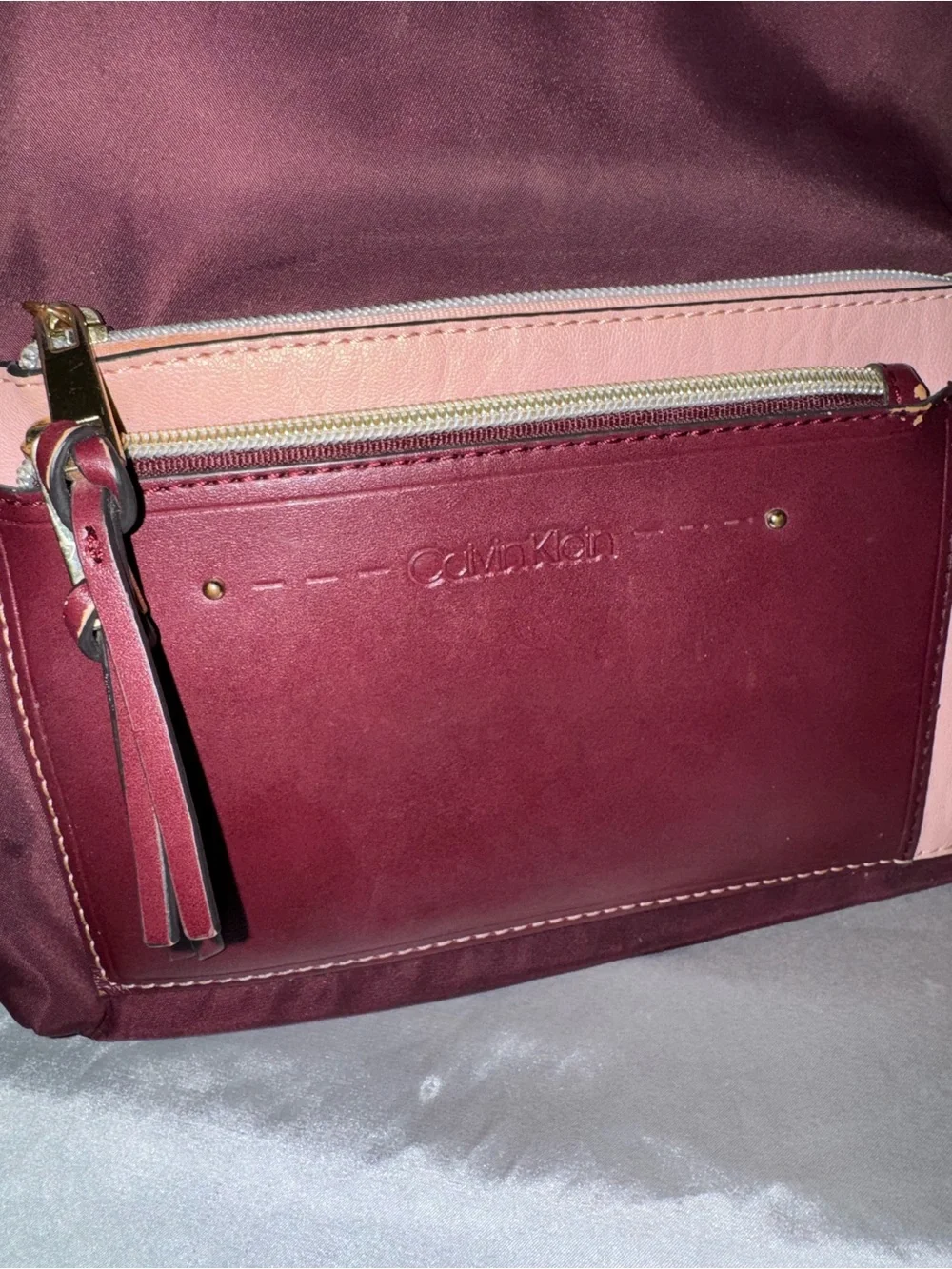 Calvin Klein Women's Two-Tone Burgundy and Blush Backpack
